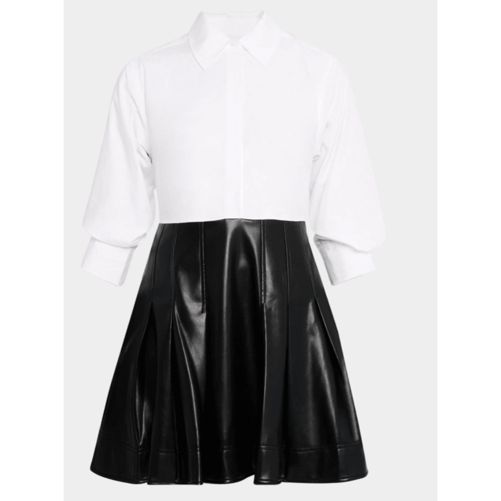 Simkhai Padma Damen-Minikleid aus Popeline-Materialmix – Schwarz/Mehrfarbig