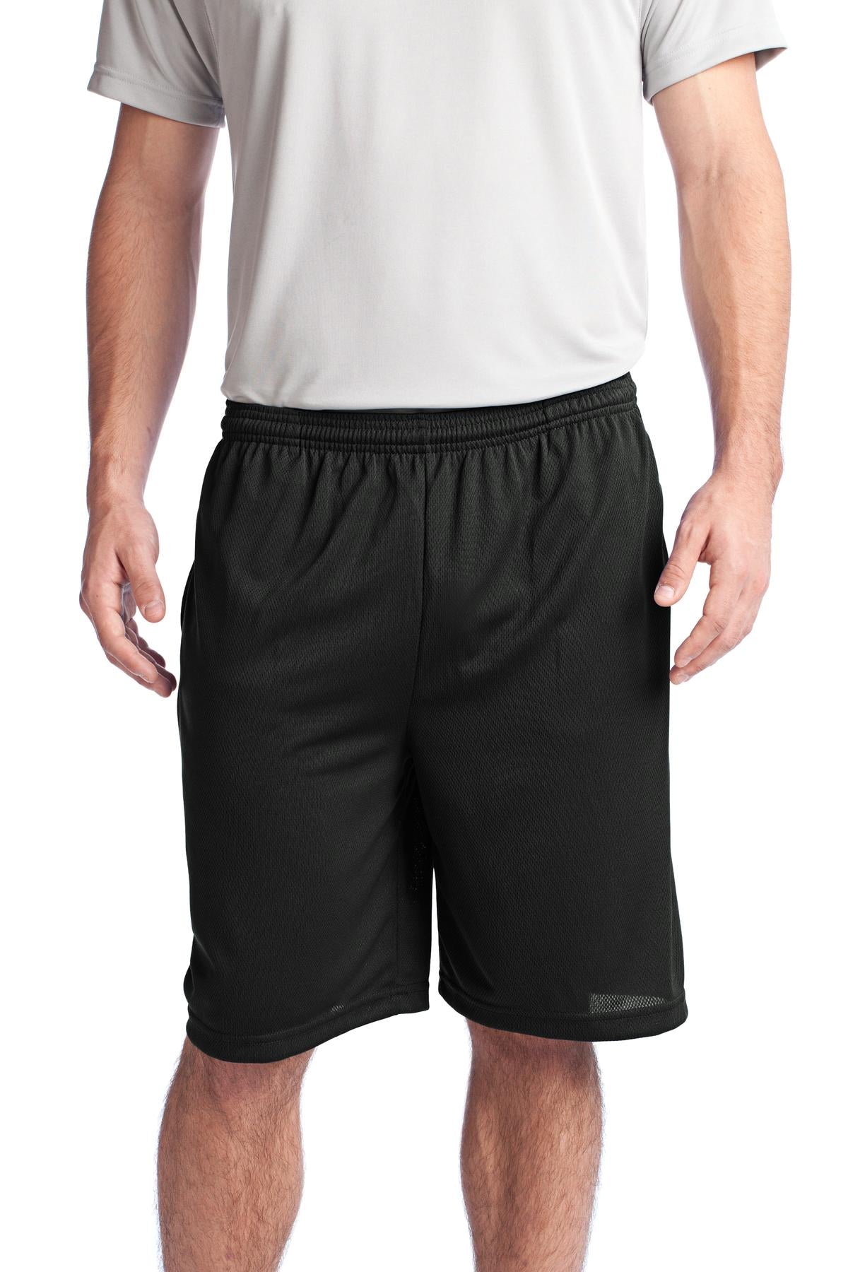 Sport-Tek PosiCharge Tough Herren-Mesh-Shorts mit Taschen