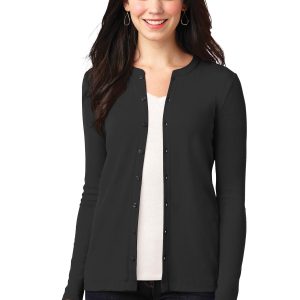 Port Authority Concept Stretch Damen-Strickjacke mit Knopfleiste – LM1008