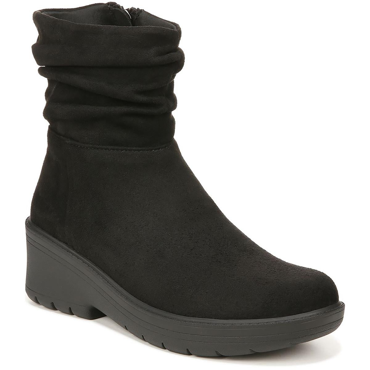 Berkley geraffte Stiefeletten aus Velourslederimitat