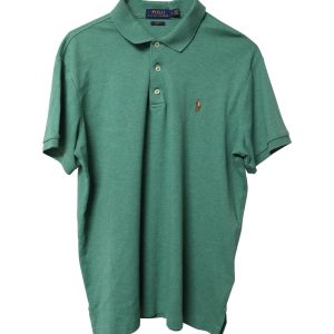 Polo Ralph Lauren Custom Slim Fit Polo-T-Shirt aus grüner Baumwolle – 7773675159612
