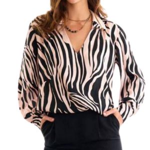 Davy Bluse mit Tigermuster – Altrosa