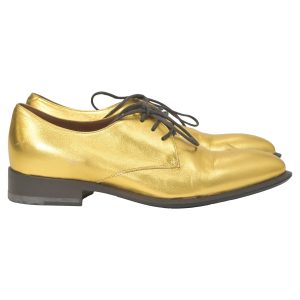 Celine Oxford Schuhe – mit Schnürung, Leder, Metallic Gold