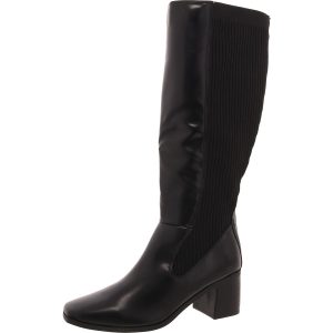 Winny kniehohe Stiefel – Kunstleder, weiter Wadenschaft