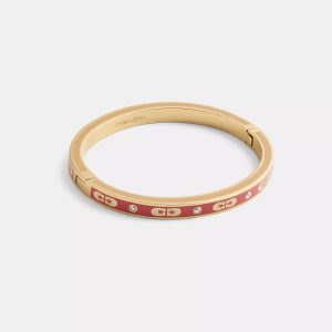 Coach Outlet Kissing Signature Armreif – Emaille, Klappverschluss