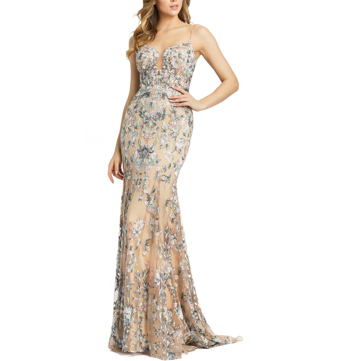 Abendkleid aus besticktem Mesh