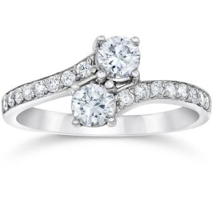 Forever Us Verlobungsring mit zwei im Labor gezüchteten Diamanten, 1 3/4 ct, 14 K Weißgold