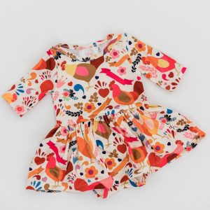 Little Hen Body mit schwingendem Rockteil – Rot