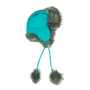 Fendi Aviator Winter-Fliegermütze aus Fuchsfell – Blau