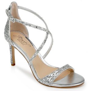 DIMITRA Damen-Glitzerpumps mit Knöchelriemen