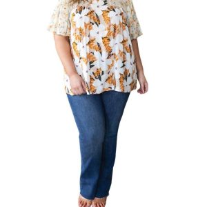 Daydreamer Mixed Top mit Blumenmuster in Mehrfarbig