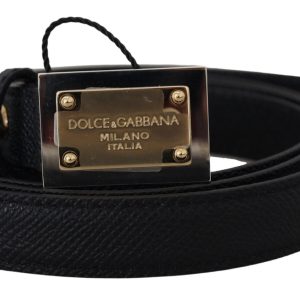 Dolce & Gabbana Damen-Gürtel aus Kalbsleder mit quadratischer Metallschnalle – 7732443578428