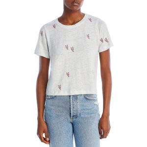 T-Shirt aus Leinen mit Grafikdruck