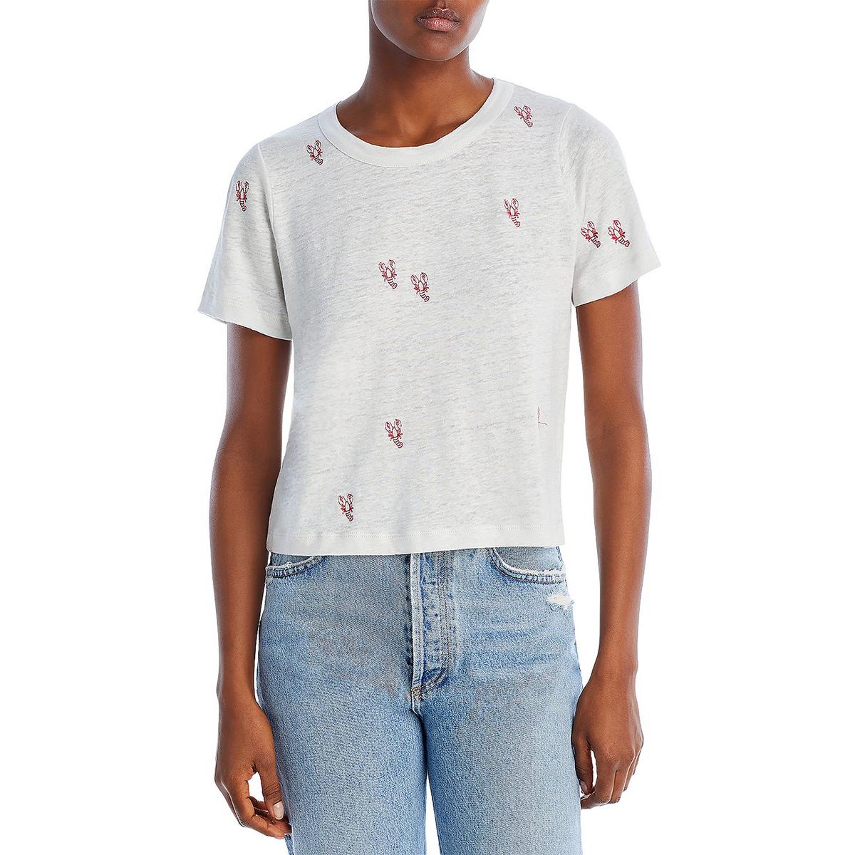 T-Shirt aus Leinen mit Grafikdruck