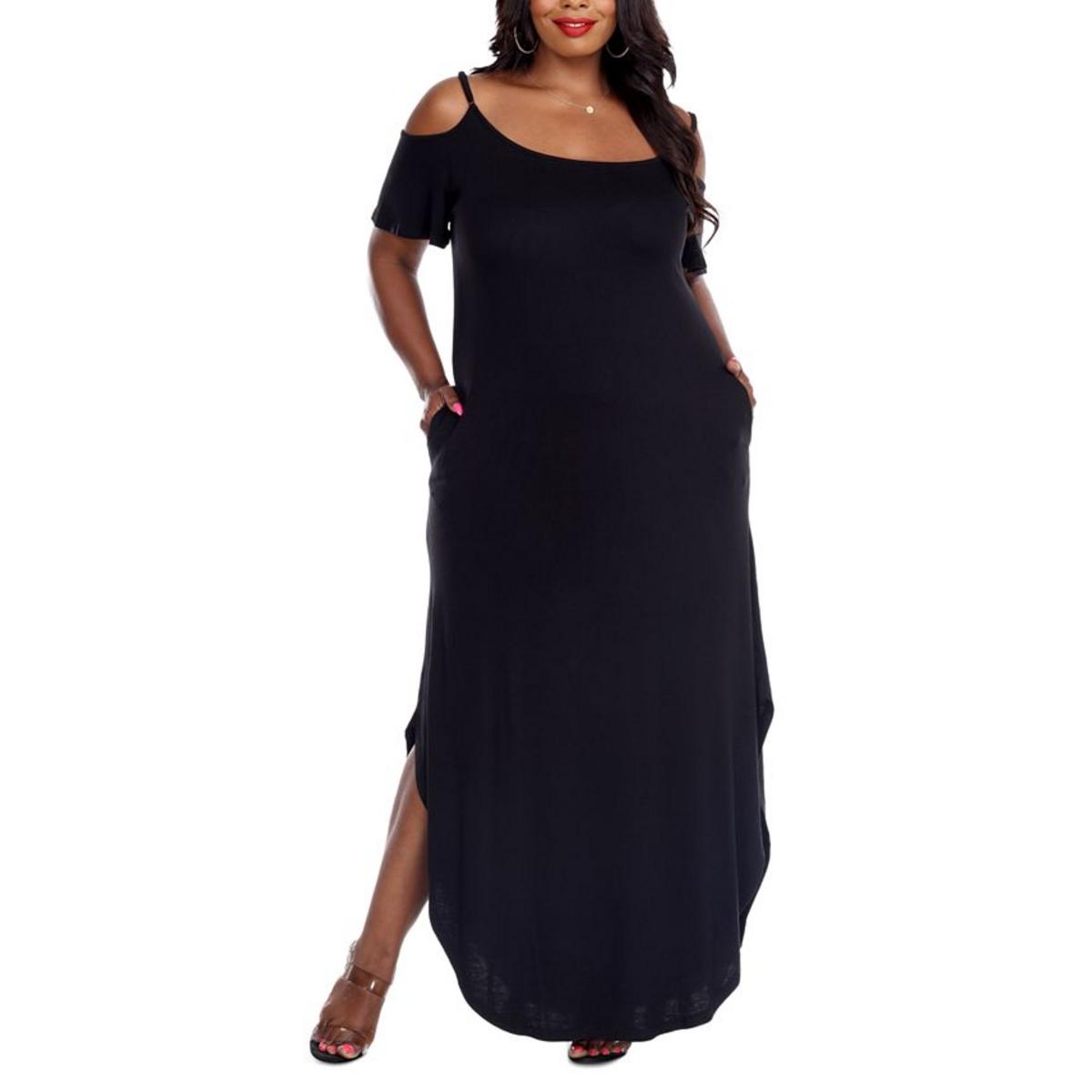 Plus Lexi Jersey-Maxikleid mit Schulter-Cut-outs