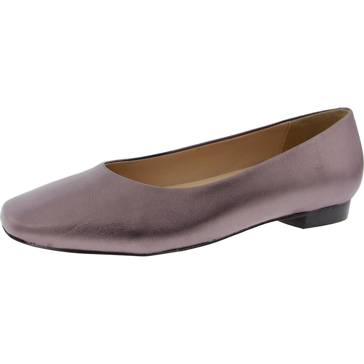 Flat Schuhe – Leder, unifarben
