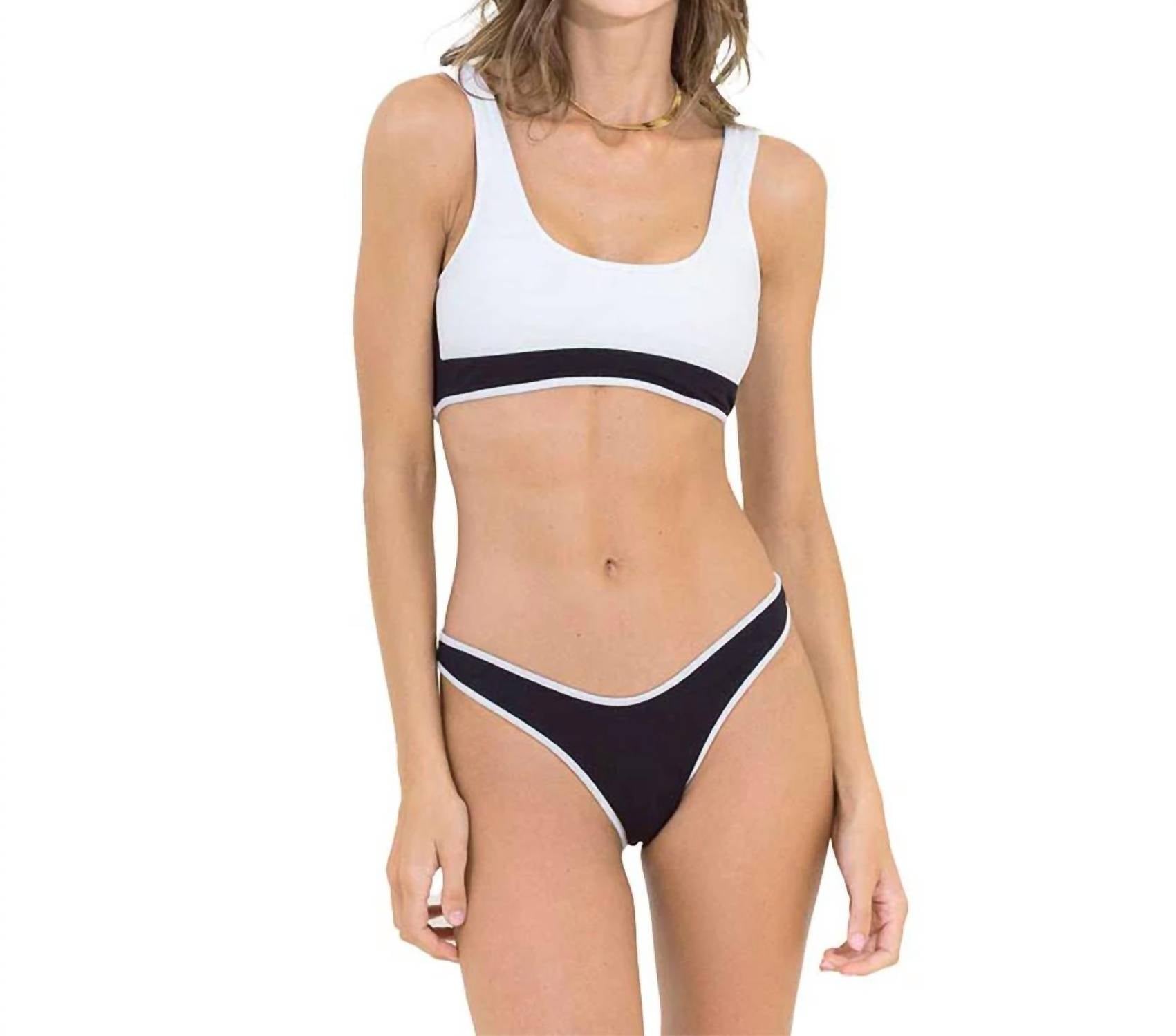 Black Tulip Splendid Bikinihose mit hohem Beinausschnitt – Weiß