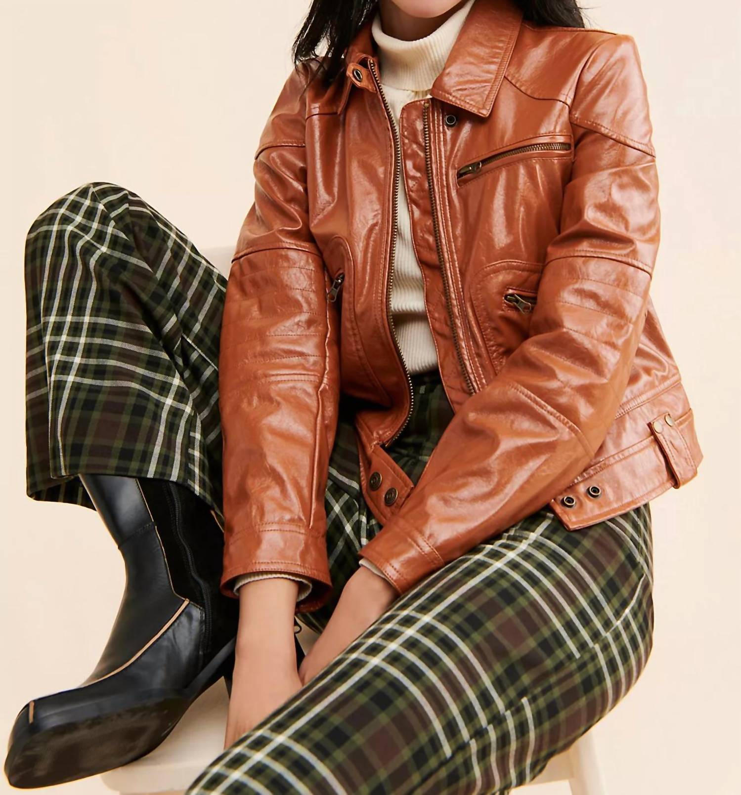 Josie vegane Jacke in Cognac