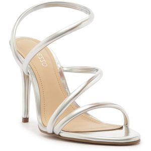 Sandalia Salto Alto elegante Sandalen in Metallicoptik mit Riemchen