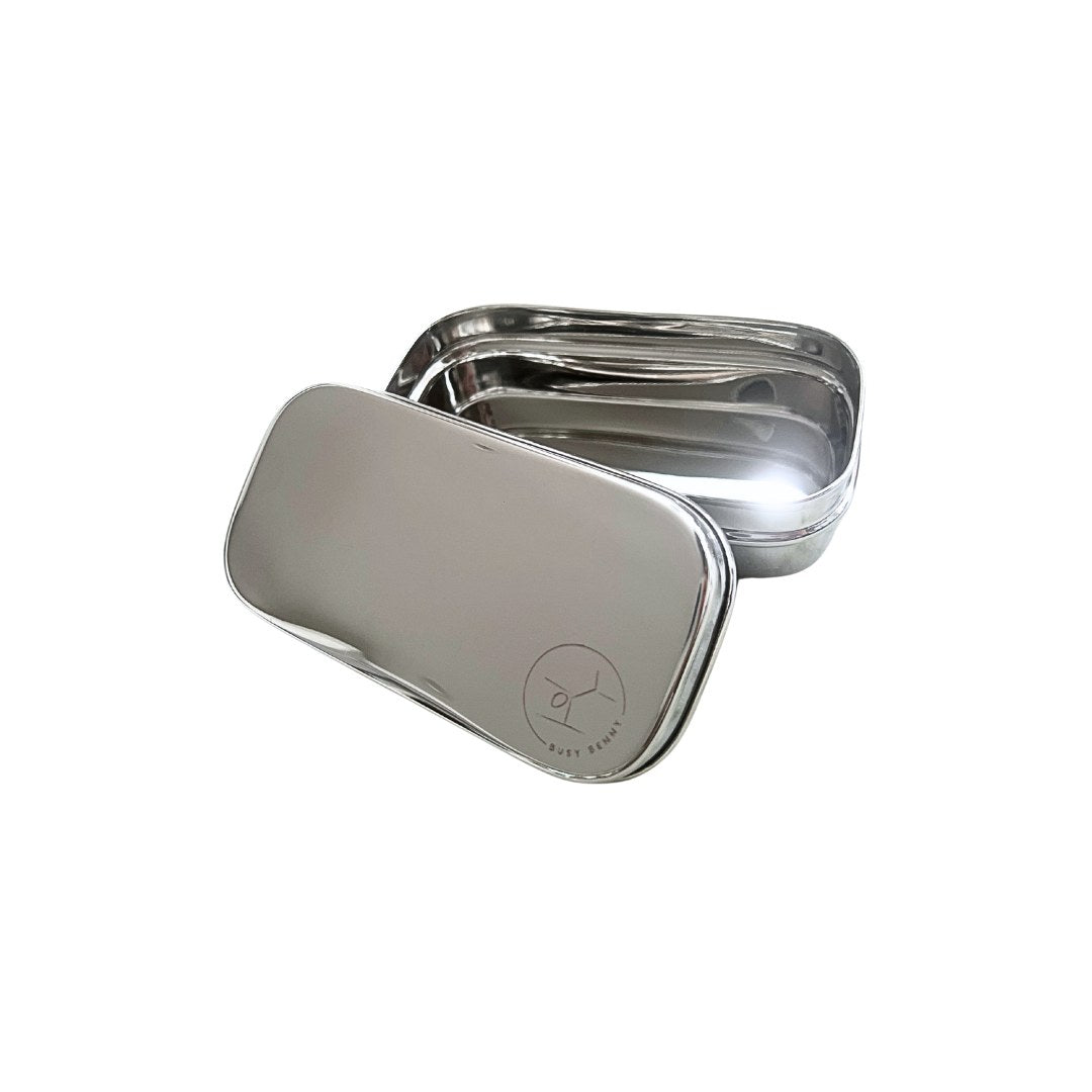 Großer Edelstahl-Snackbehälter mit Edelstahldeckel