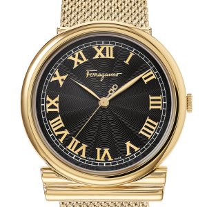Ferragamo Damen-Quarzuhr in Schwarz, 34 mm