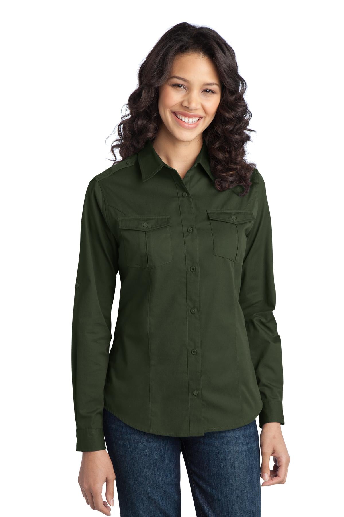 Port Authority L649 Hemd – Fleckenlöse-Ausrüstung, hochrollbare Ärmel, Damen, Twill