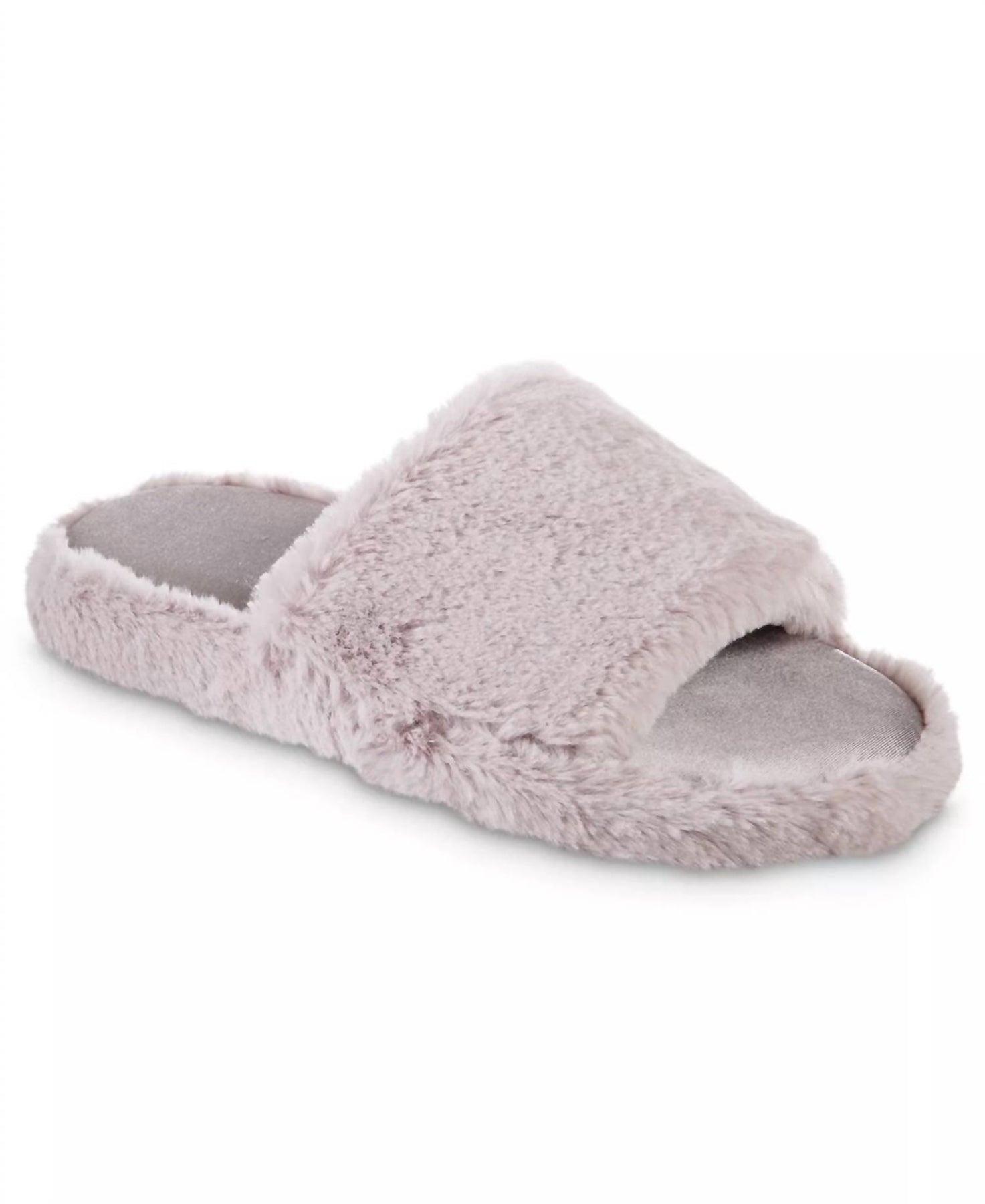 Tabby Damen-Hausschuhe aus Kunstfell und Satin – Thistle – 7733681619004
