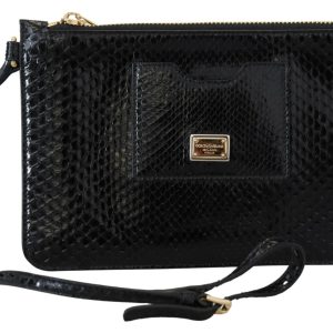 Dolce & Gabbana Ayers Damen-Lederclutch mit Handschlaufe als Geldbörse