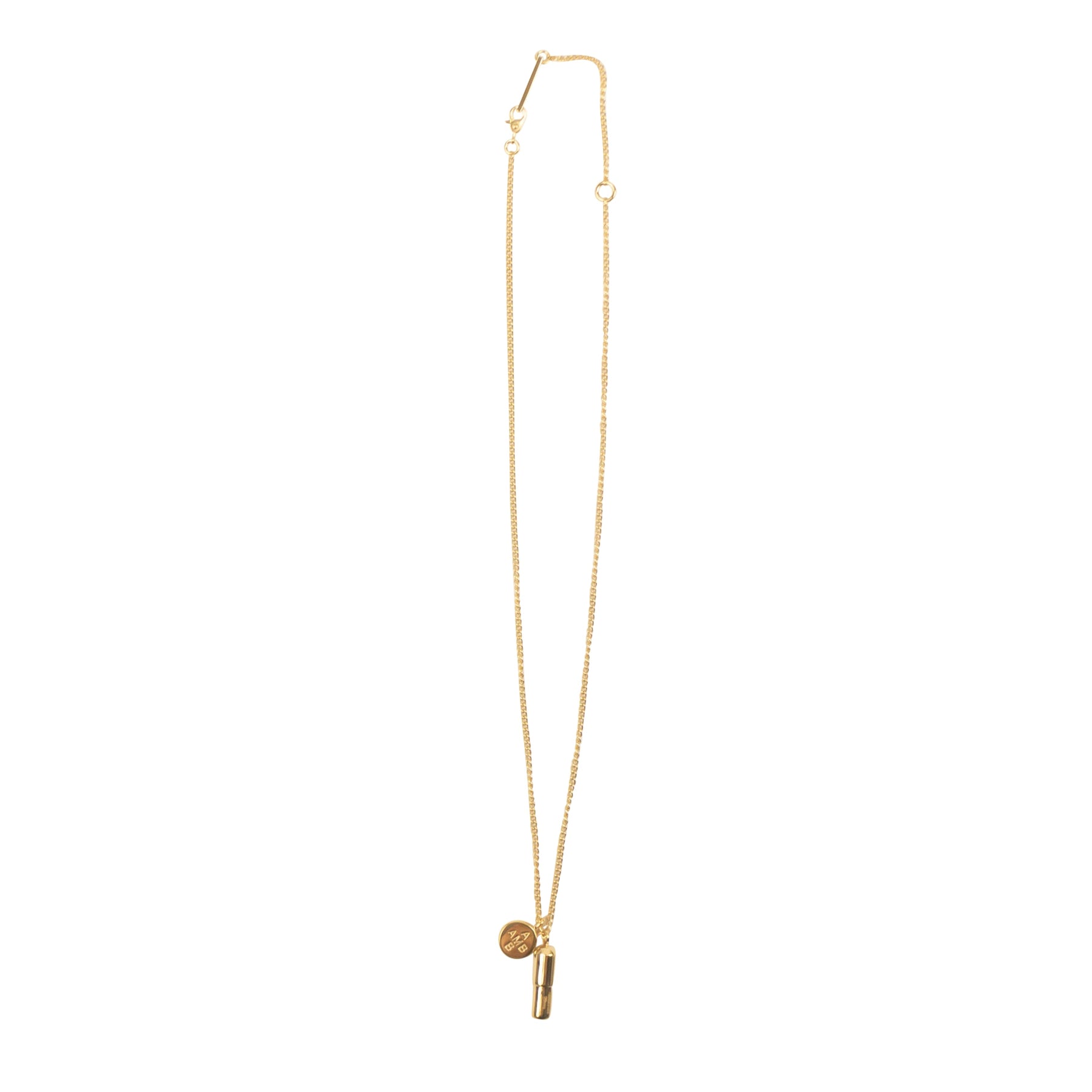 Pill Halskette – Metall, Anhänger, Gold