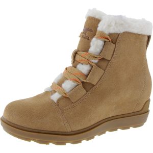 Lederstiefeletten mit Kunstfellfutter