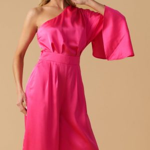 DOWN MEMORY LANE gewebter Satin-Jumpsuit