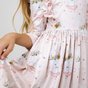 Don't Worry, Be Hoppy Kleid mit schwingendem Rock – Rüschen