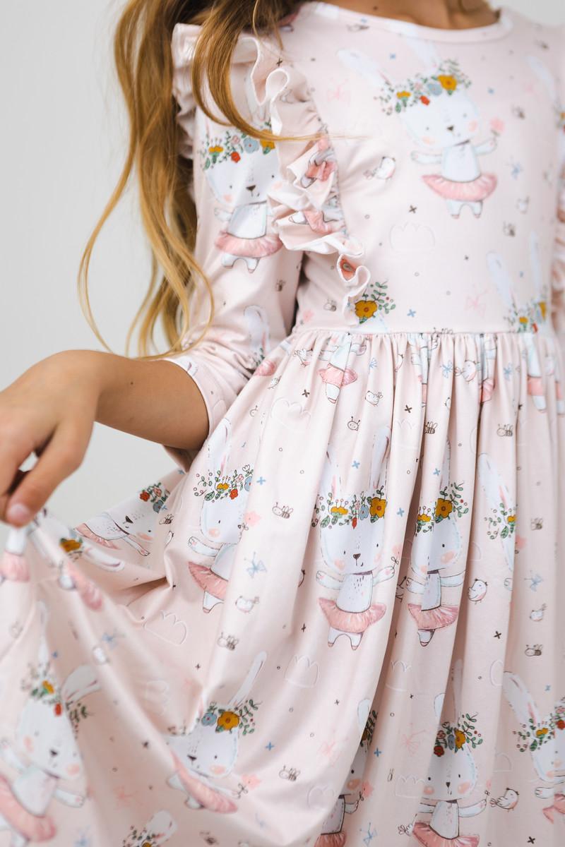Don't Worry, Be Hoppy Kleid mit schwingendem Rock – Rüschen