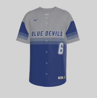 Mizuno Custom Trikot mit durchgehender Knopfleiste und eingesetzten Ärmeln