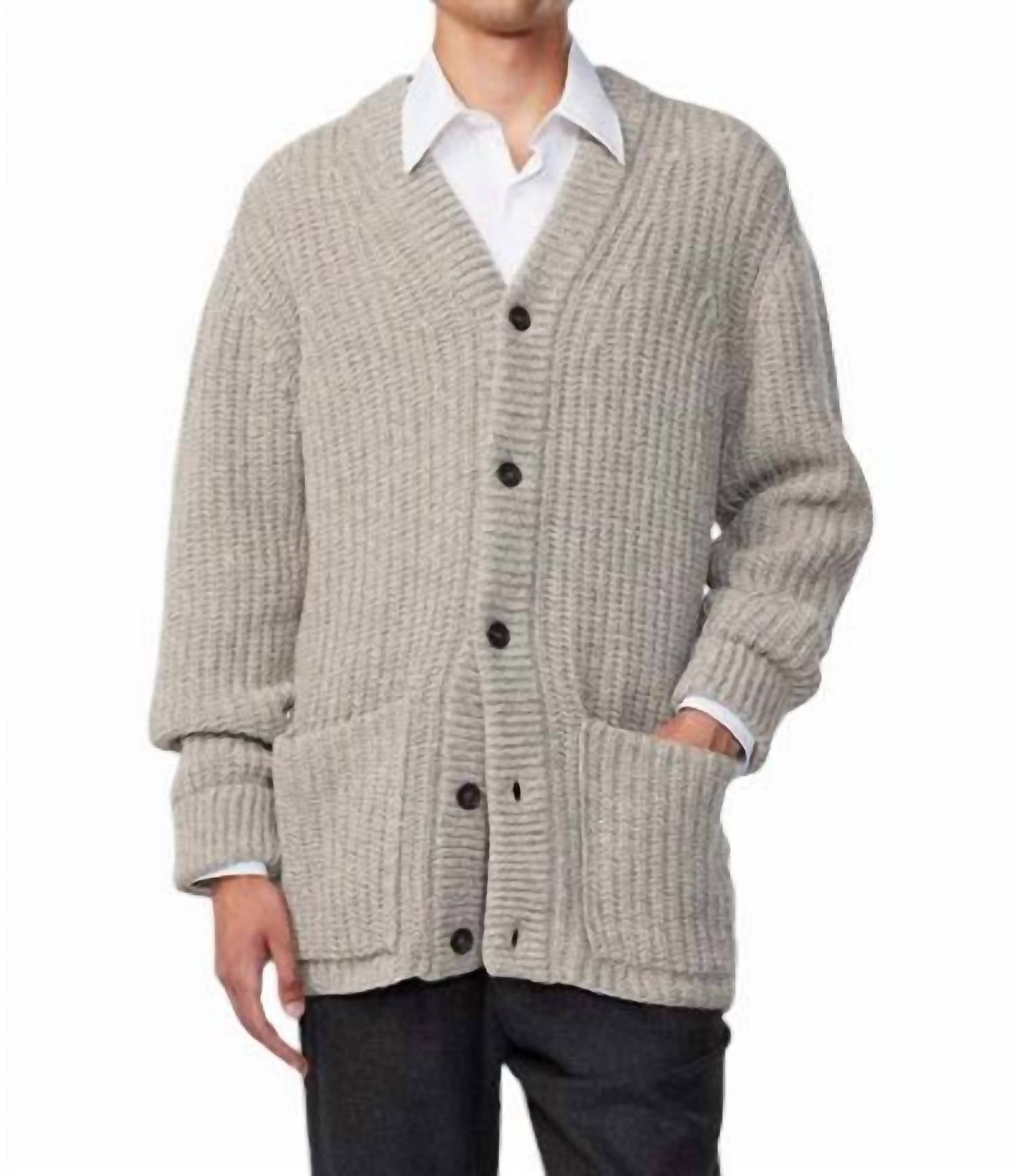 Benzon Herren-Strickjacke in Stone