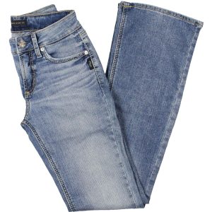 Suki Bootcut-Hose mit Stickerei und mittlerer Waschung in großen Größen