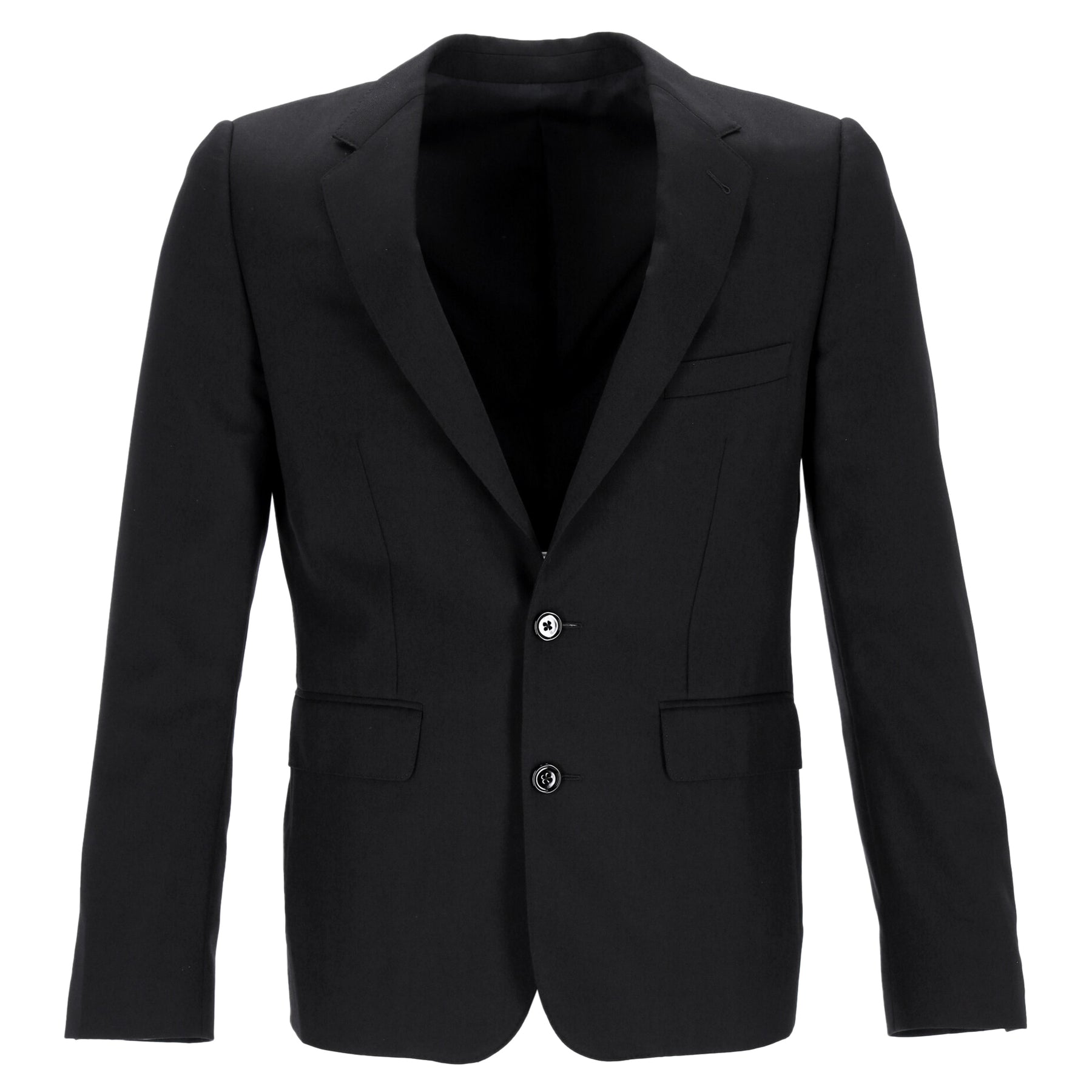 Celine Einreihiger Blazer – Schwarz, Wolle, 7748644569148
