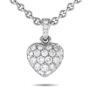 Cartier Diamant-Herzhalskette aus 18 K Weißgold – CA03-051424