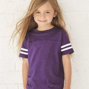 Rabbit Skins Kleinkinder-T-Shirt aus feinem Jersey im Football-Stil