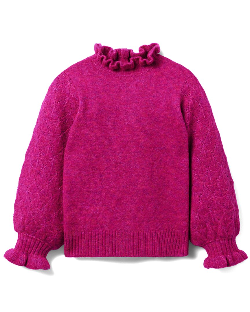 Janie and Jack Kinder-Pullover mit Pointelle-Ärmeln und Rüschen