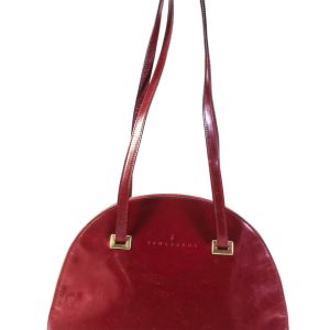 Trussardi Schultertasche – Leder, Damen, runde Form, Rot