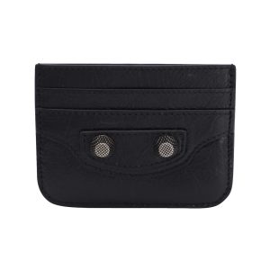 Balenciaga Le Cagole Kartenetui aus schwarzem Lammleder – 7733836218428