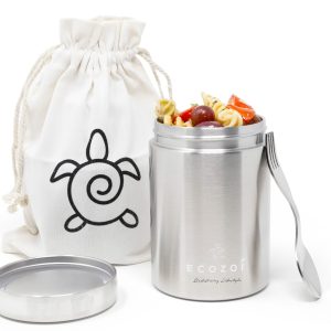 Ecozoi umweltfreundlicher isolierter Edelstahl-Speisebehälter mit Göffel und Lunchtasche, 17 oz