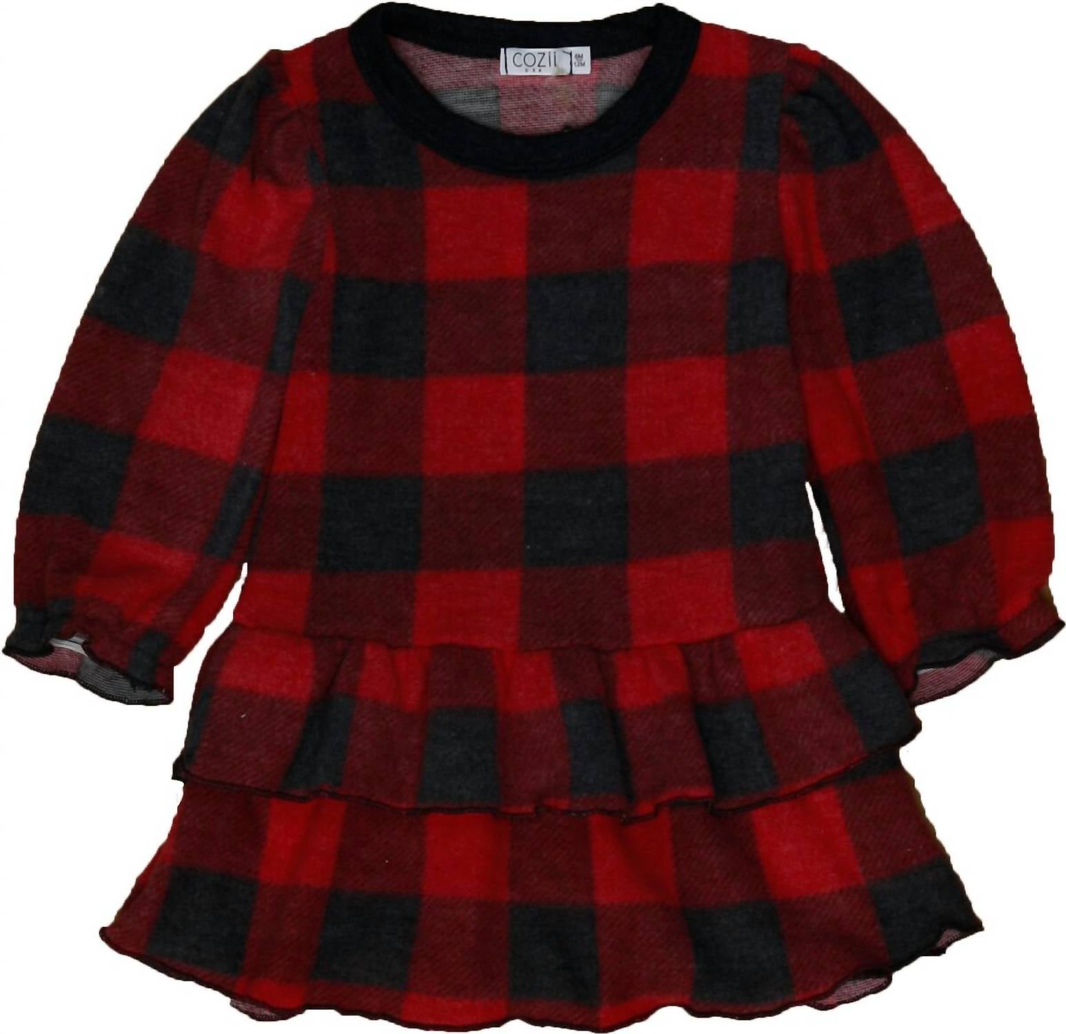 Rotes Kleid mit Buffalo-Karomuster