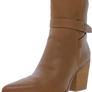 Mocha halbhohe Damen-Stiefel mit Reißverschluss und mandelförmiger Spitze