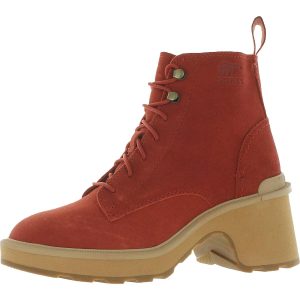 Hi Line Heel Lace Leder-Schnürstiefeletten
