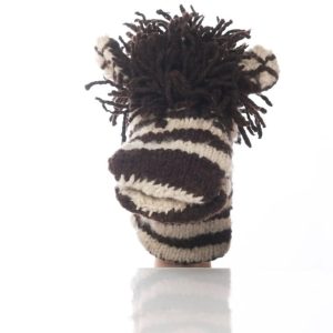 Handpuppe aus gestrickter Bio-Wolle – Zachary das Zebra