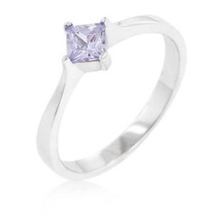 Wedding Band Ring – Sterlingsilber, Amethyst, Zirkonia