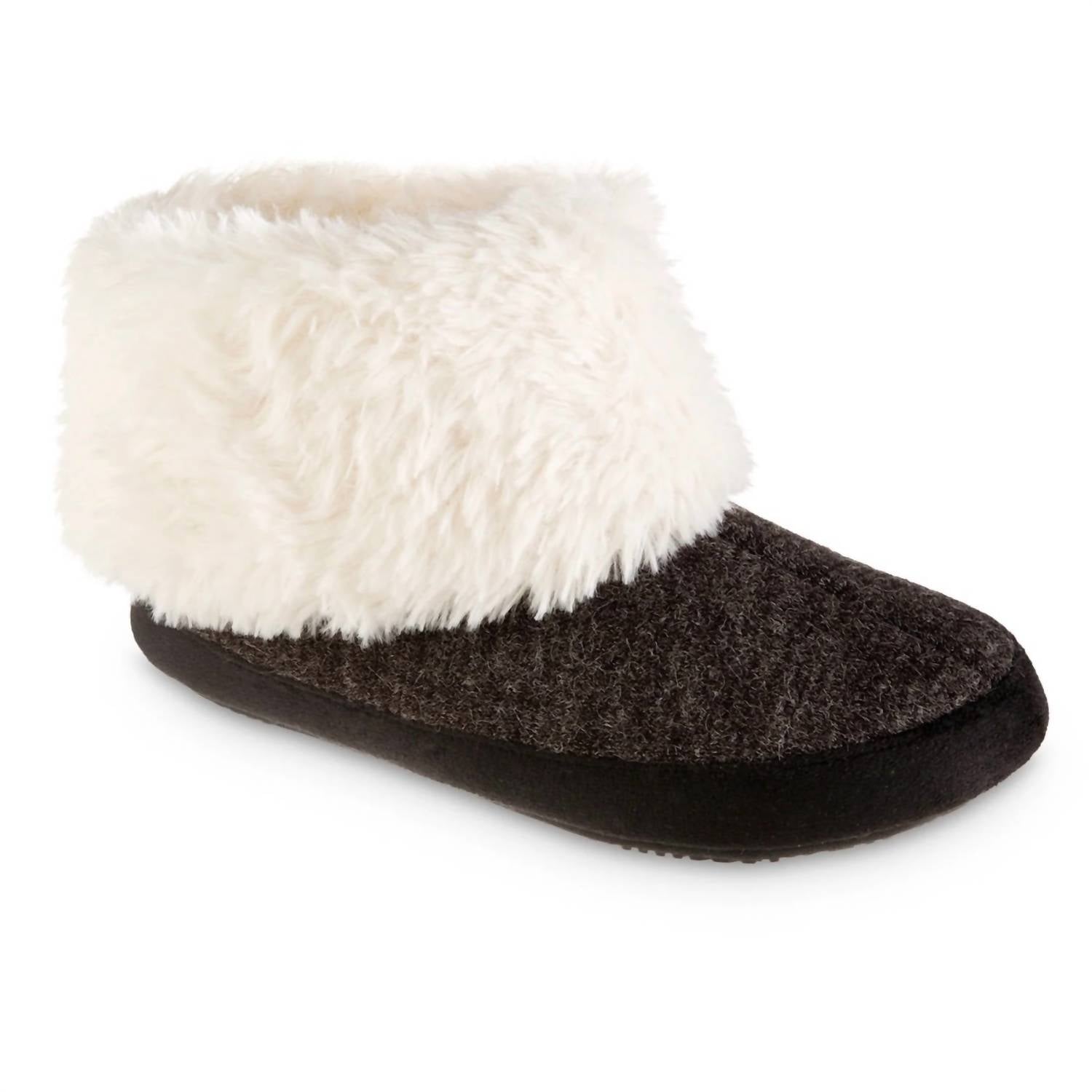 Marisol Eco Comfort gestrickte Damen-Hausschuhstiefel in Melangeoptik – Schwarz – 7733833596988