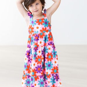 Retro Daydream Maxikleid – Rüschen